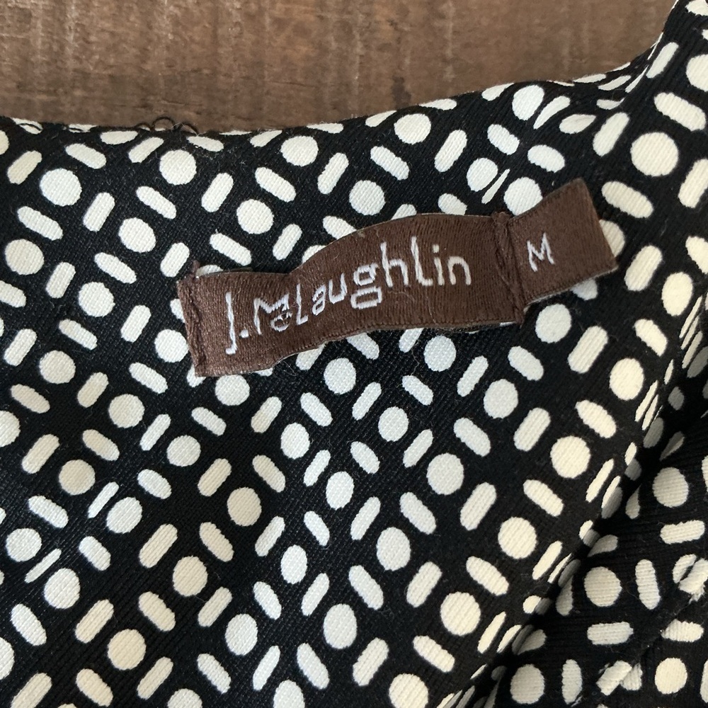 J. McLaughlin Black White Catalina Cloth Catalyst Dress Pockets Size Medium - Picture 2 of 10
